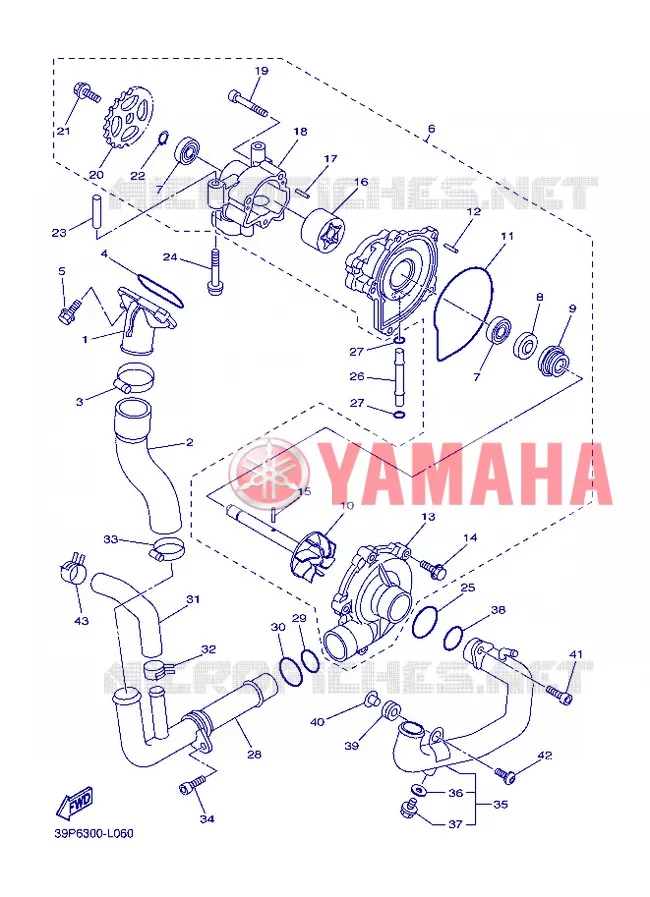 WATERPUMP / HOSES Yamaha MOTO 800 2013 FAZER  FZ8-S