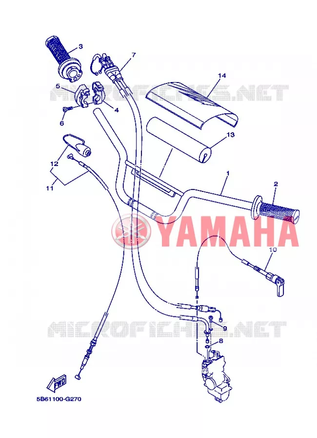 HANDLEBAR & CABLES Yamaha MOTO 110 2013 TTRE  TT-R110E