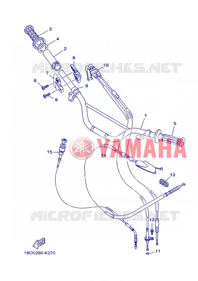 HANDLEBAR & CABLES Yamaha MOTO 125 2013 TTR BIG WHEELS  TT-R125LW