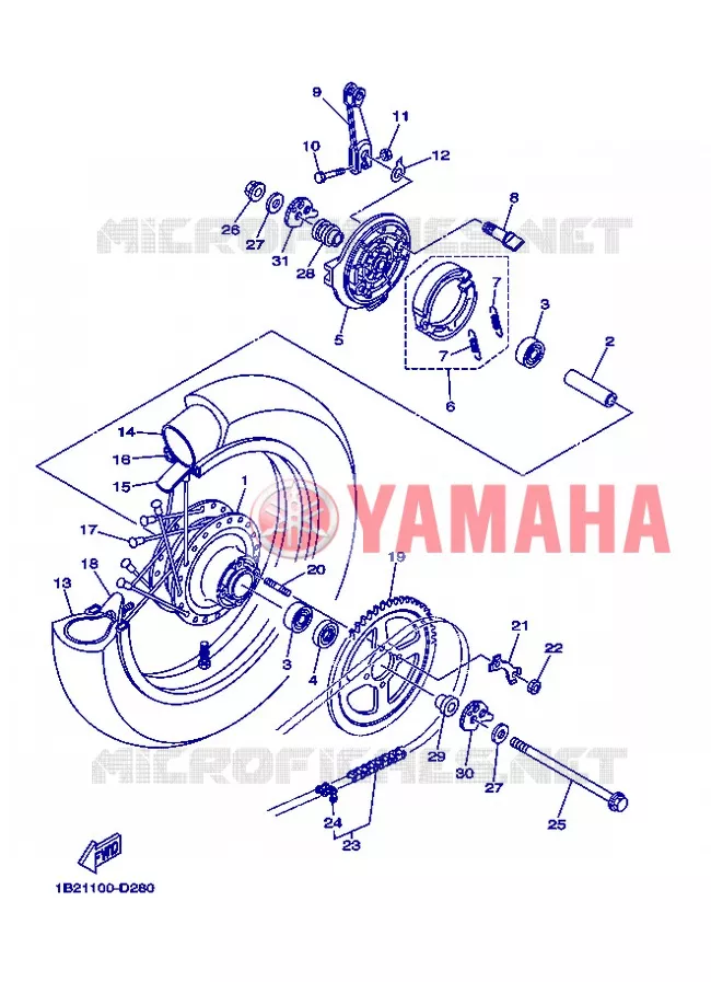 REAR WHEEL Yamaha MOTO 125 2013 TTR BIG WHEELS  TT-R125LWE