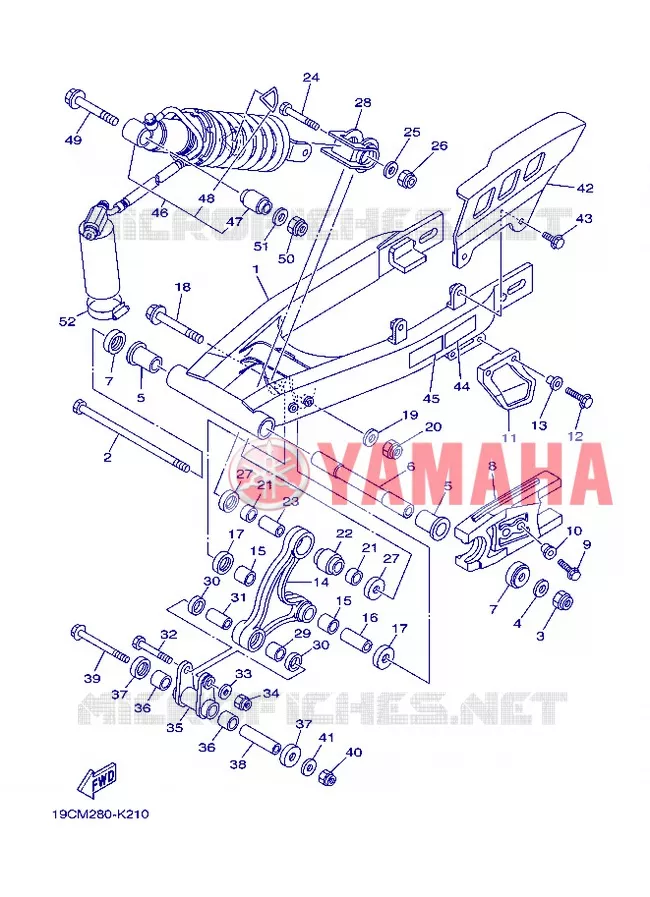 SWINGARM / SHOCK ABSORBER 2 Yamaha MOTO 125 2013 TTR BIG WHEELS  TT-R125LWE
