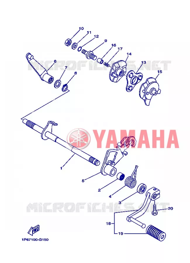GEAR SHIFT SHAFT / LEVER Yamaha MOTO 50 2013 TTR  TT-R50E