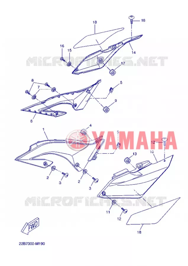 SIDE COVER Yamaha MOTO 125 2013 WR-R  WR125R