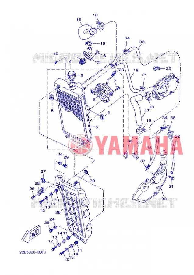 RADIATOR / HOSES Yamaha MOTO 125 2013 WR-R  WR125R