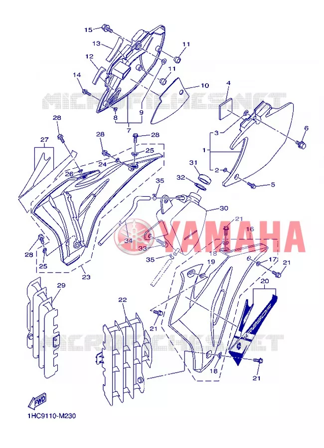 SIDE COVER Yamaha MOTO 250 2013 WRF  WR250F