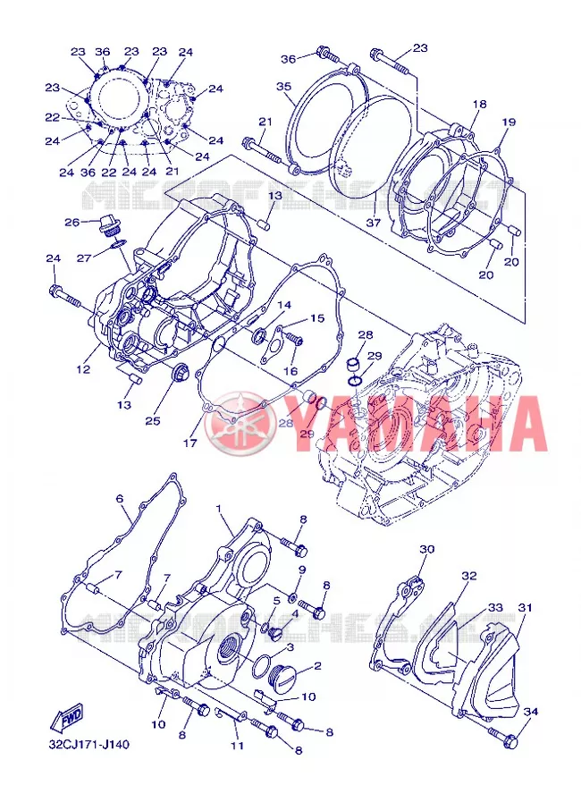 COVER - ENGINE 1 Yamaha MOTO 250 2013 WR-R  WR250R