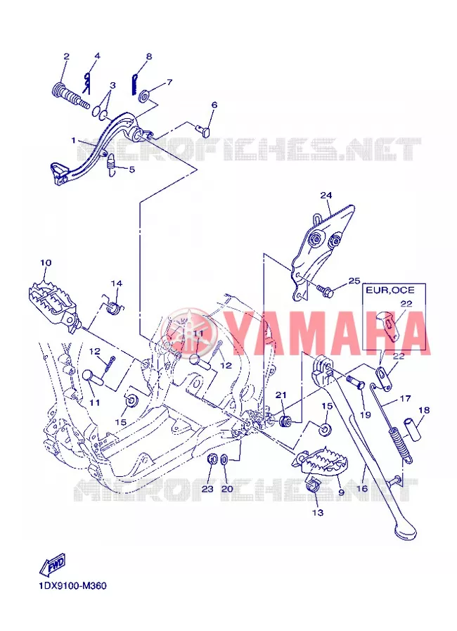 STAND / FOOTREST Yamaha MOTO 450 2013 WRF  WR450F