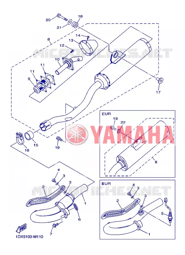 EXHAUST Yamaha MOTO 450 2013 WRF  WR450F