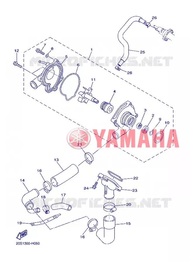 WATERPUMP / HOSES Yamaha MOTO 600 2013 XJ6  XJ6F