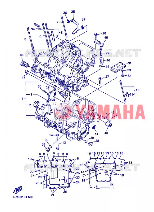CRANKCASE Yamaha MOTO 1300 2013 XJR  XJR1300