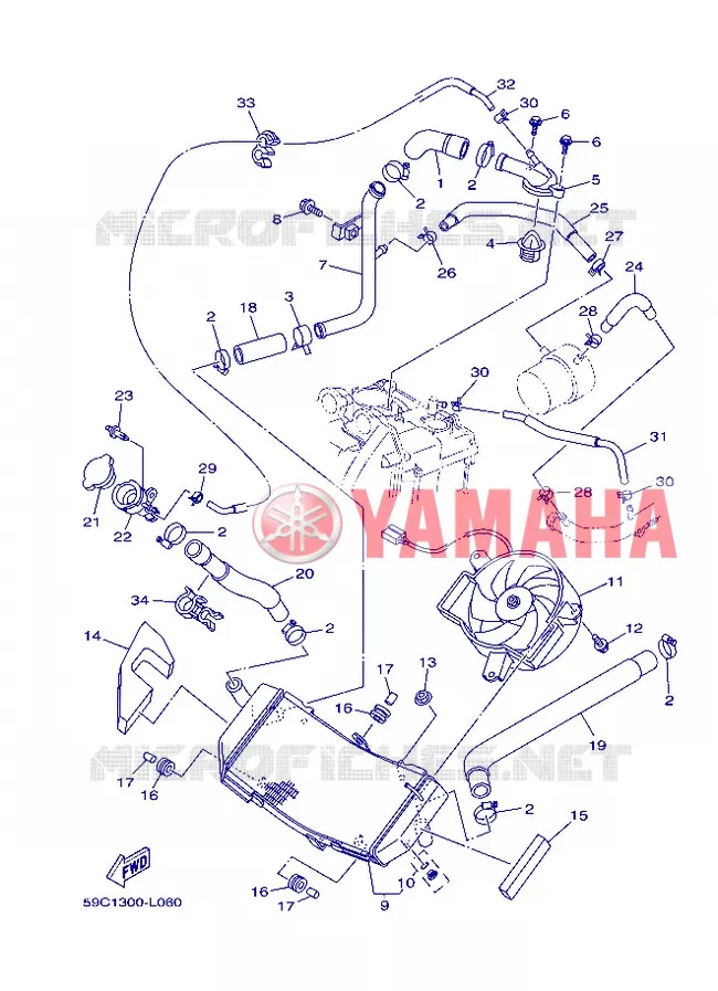 RADIATOR / HOSES Yamaha SCOOTER 530 2013 TMAX  XP500