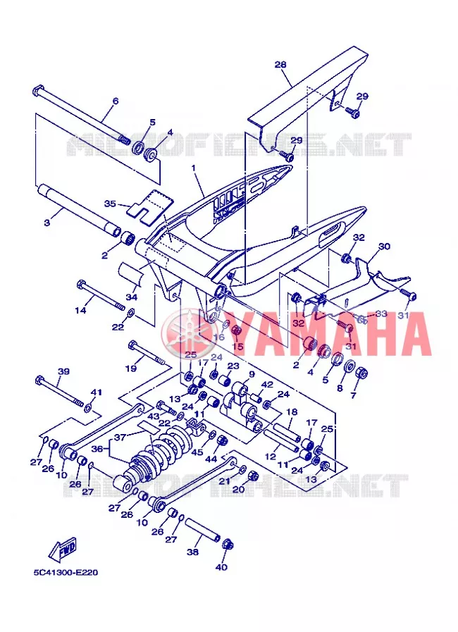 SWINGARM / SHOCK ABSORBER Yamaha MOTO 1900 2013 MIDNIGHT STAR  XV1900A