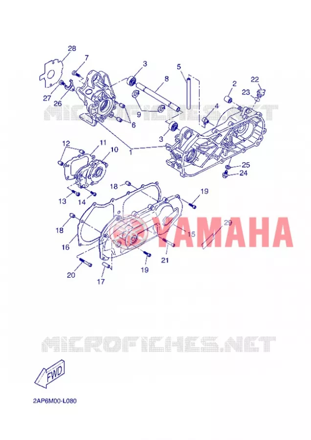 CRANKCASE Yamaha SCOOTER 50 2013 NEOS  YN50