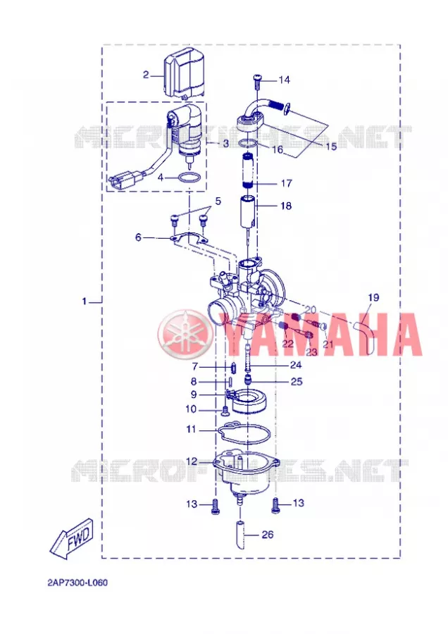 CARBURETOR Yamaha SCOOTER 50 2013 NEOS  YN50