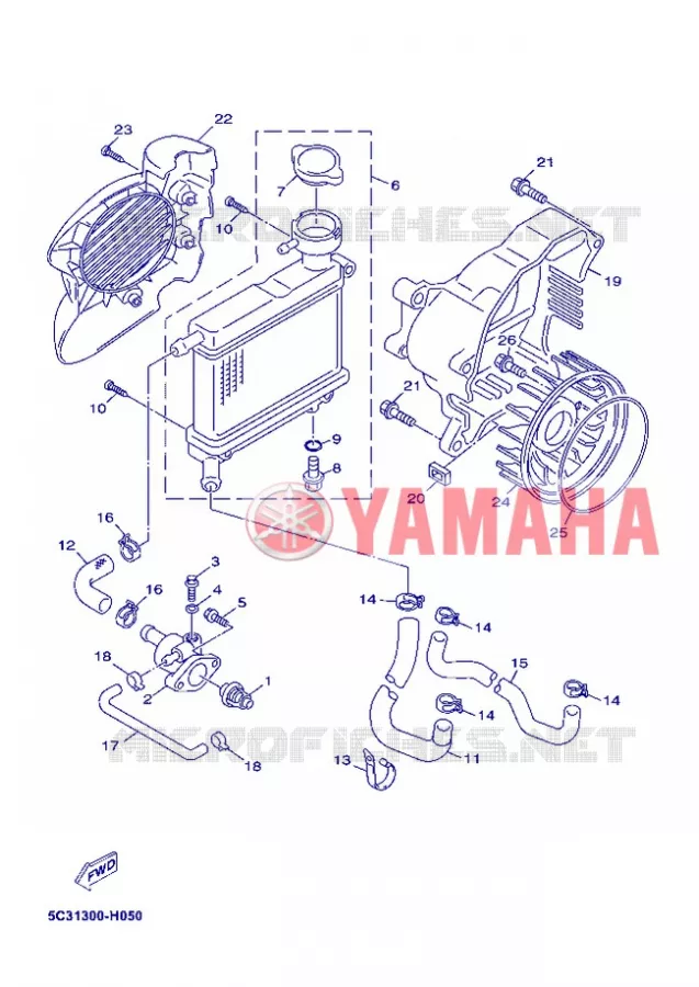 RADIATOR / HOSES Yamaha SCOOTER 50 2013 NEOS 4T  YN50F