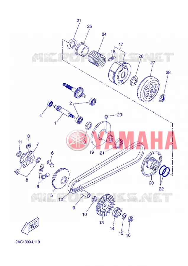 STARTER CLUTCH Yamaha SCOOTER 50 2013 NEOS 4T UBS  YN50FU