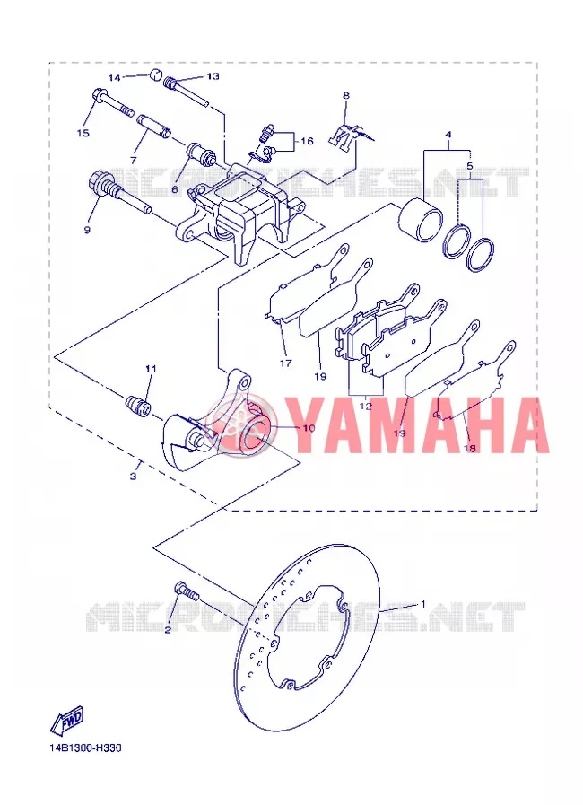 REAR BRAKE CALIPER Yamaha MOTO 1000 2013 R1  YZF-R1