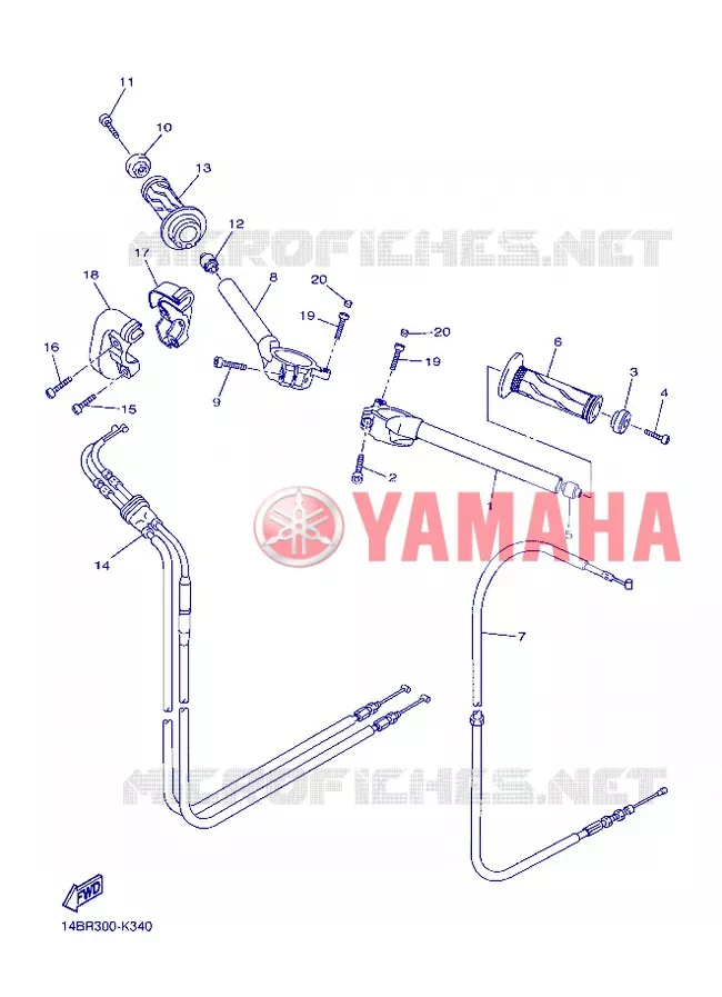 HANDLEBAR & CABLES Yamaha MOTO 1000 2013 R1  YZF-R1