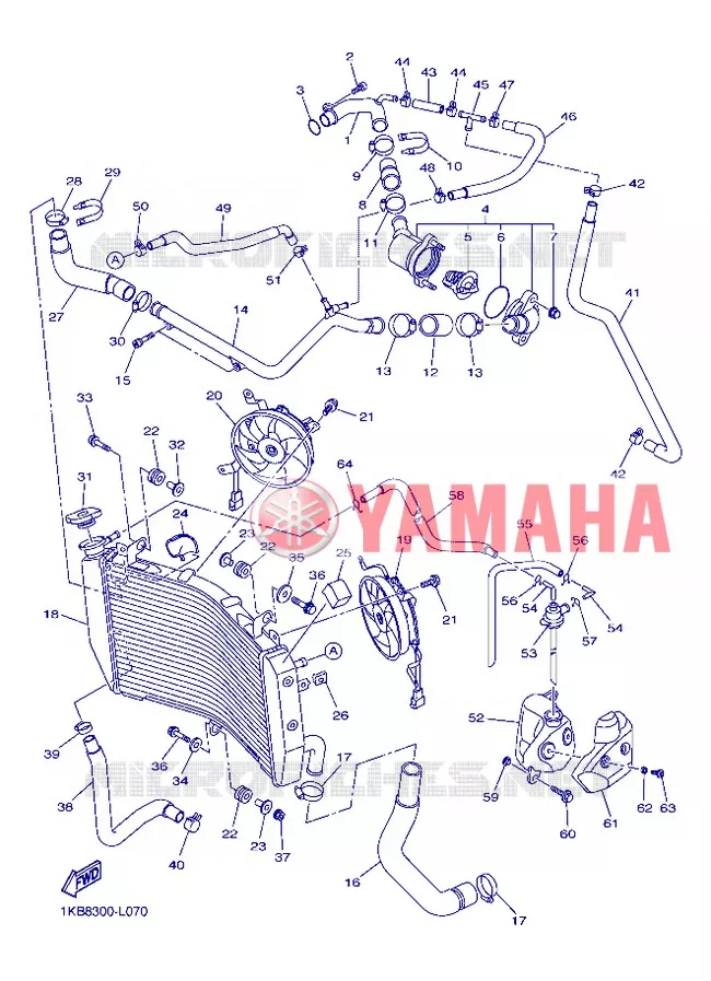 RADIATOR / HOSES Yamaha MOTO 1000 2013 R1  YZF-R1