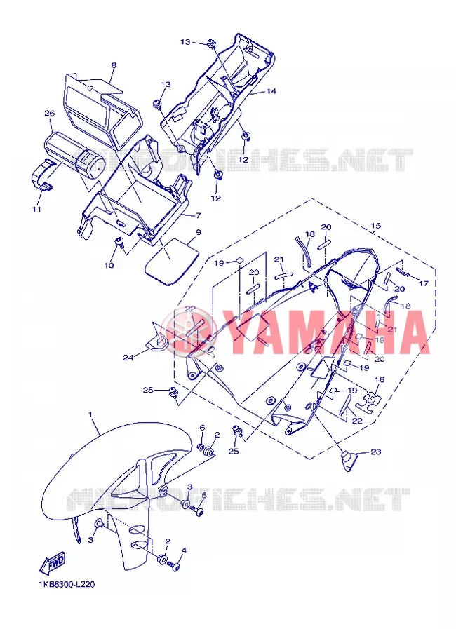 FENDER Yamaha MOTO 1000 2013 R1  YZF-R1