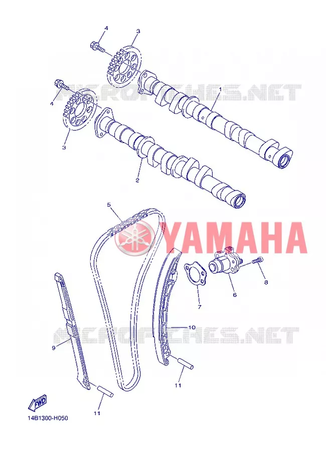 CAMSHAFT / TIMING CHAIN Yamaha MOTO 1000 2013 R1  YZF-R1