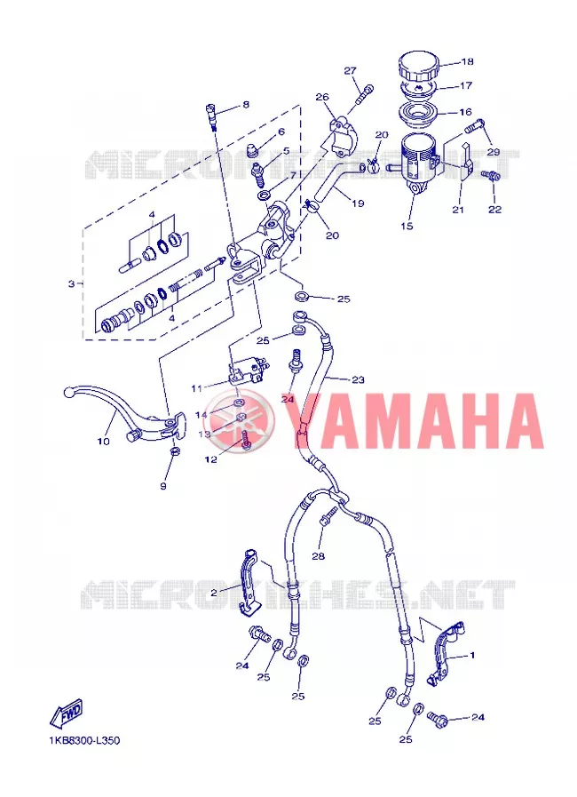 FRONT BRAKE MASTER CYLINDER Yamaha MOTO 1000 2013 R1  YZF-R1