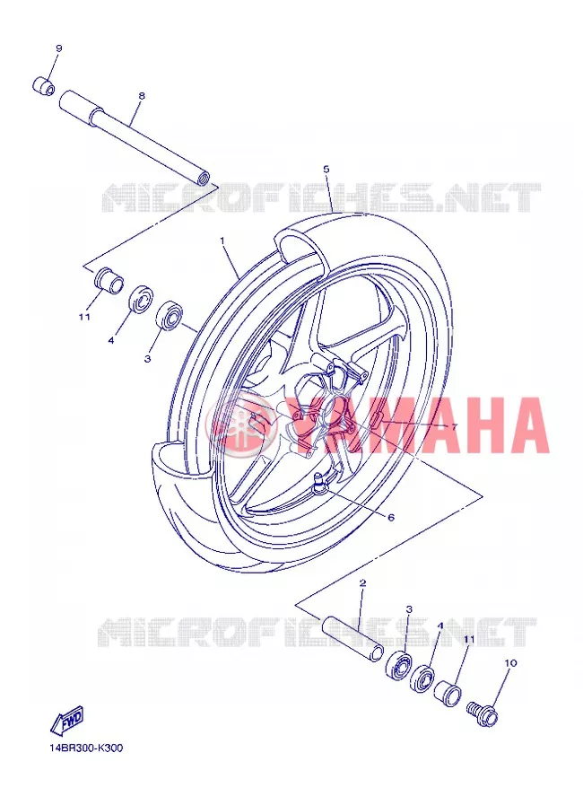 FRONT WHEEL Yamaha MOTO 1000 2013 R1  YZF-R1