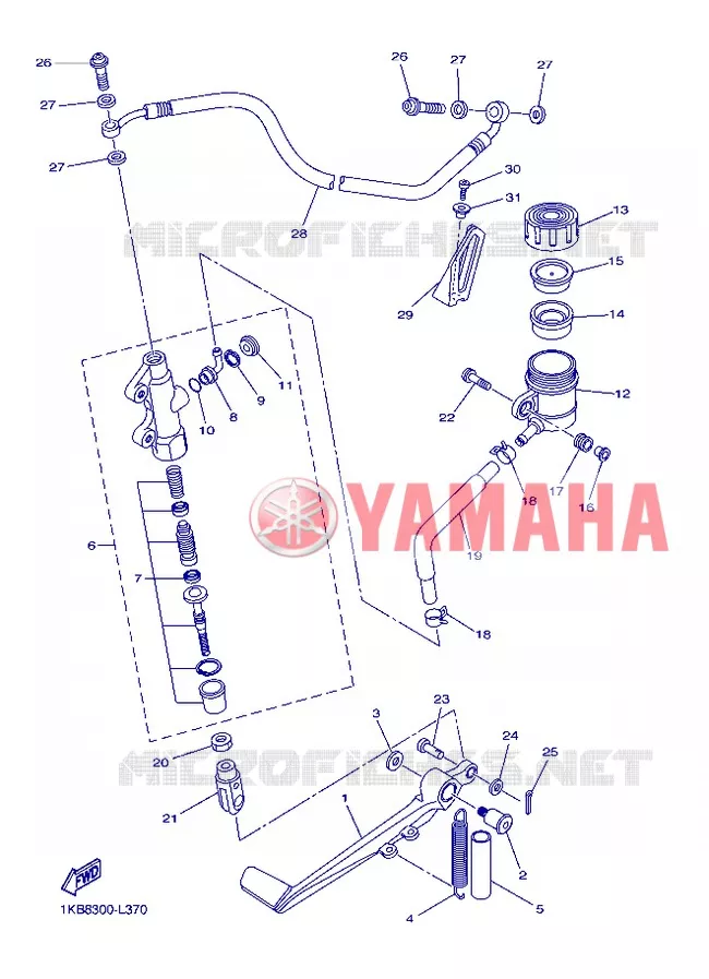 REAR BRAKE MASTER CYLINDER Yamaha MOTO 1000 2013 R1  YZF-R1