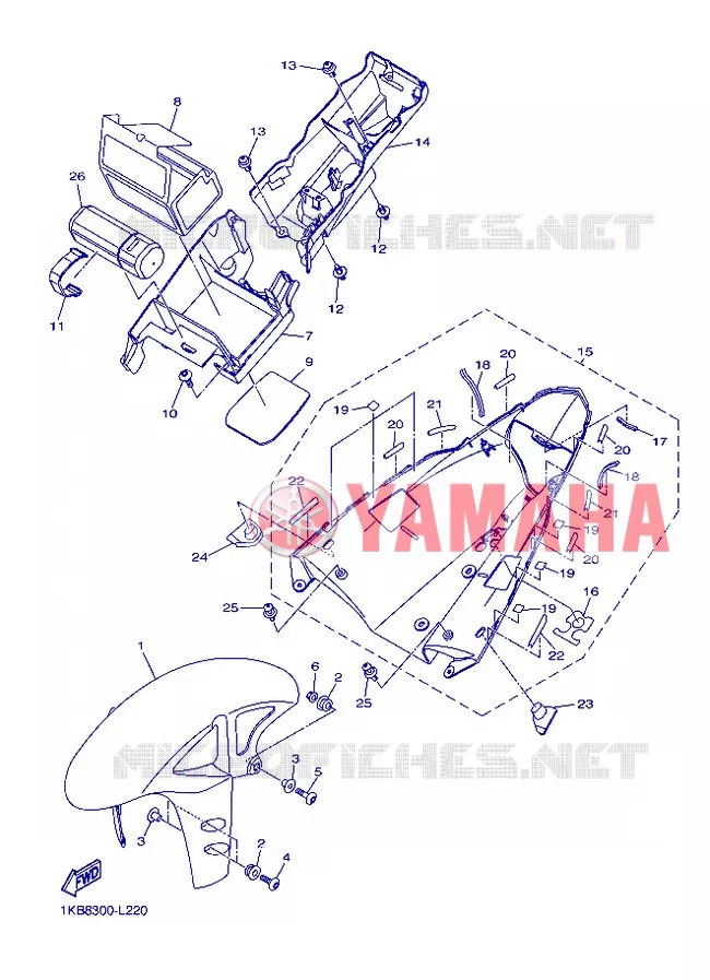 FENDER Yamaha MOTO 1000 2013 R1  YZF-R1