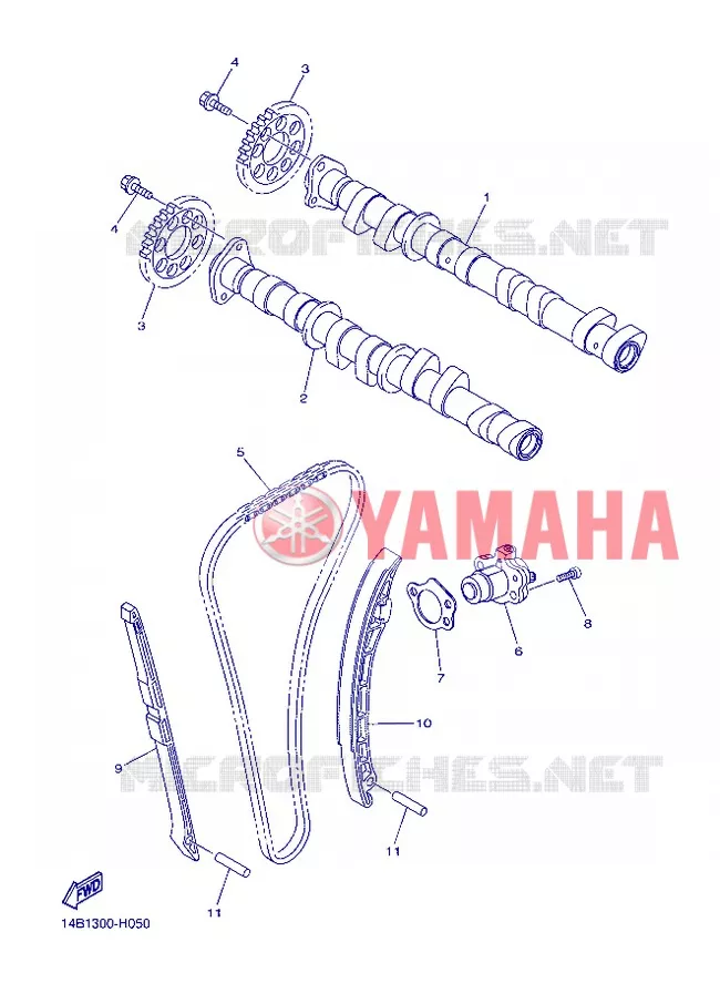 CAMSHAFT / TIMING CHAIN Yamaha MOTO 1000 2013 R1  YZF-R1