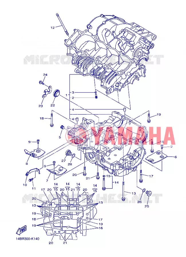 CRANKCASE Yamaha MOTO 1000 2013 R1  YZF-R1