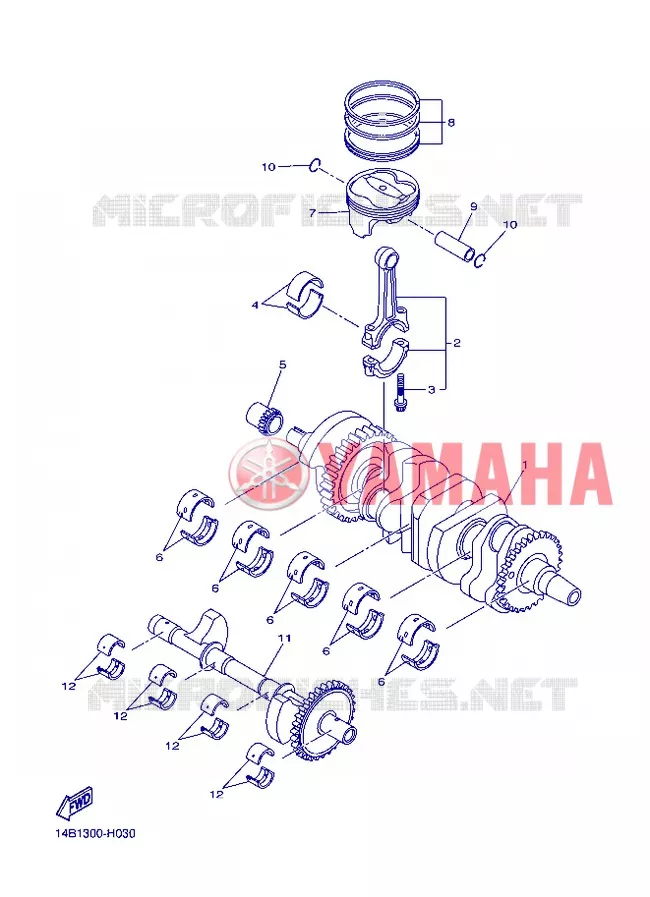 CRANKSHAFT / PISTON Yamaha MOTO 1000 2013 R1  YZF-R1