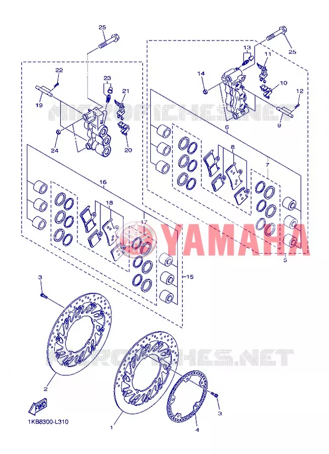 FRONT BRAKE CALIPER Yamaha MOTO 1000 2013 R1  YZF-R1