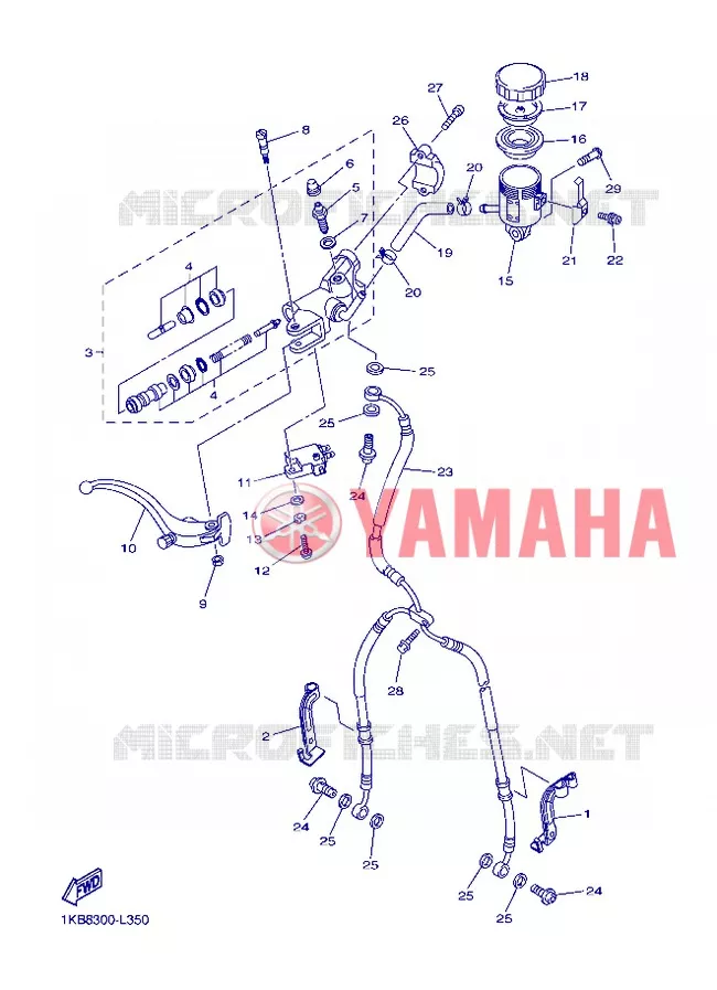 FRONT BRAKE MASTER CYLINDER Yamaha MOTO 1000 2013 R1  YZF-R1