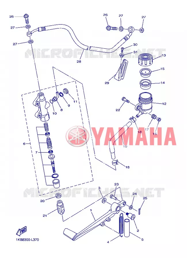 REAR BRAKE MASTER CYLINDER Yamaha MOTO 1000 2013 R1  YZF-R1