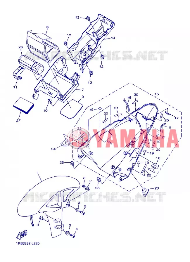 FENDER Yamaha MOTO 1000 2013 R1  YZF-R1
