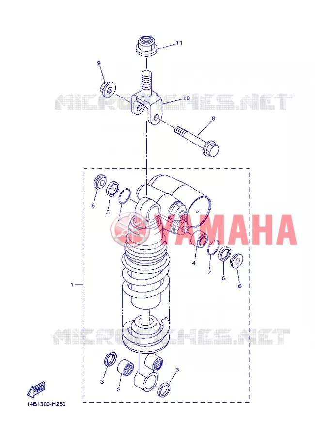 REAR SHOCK ABSORBER Yamaha MOTO 1000 2013 R1  YZF-R1
