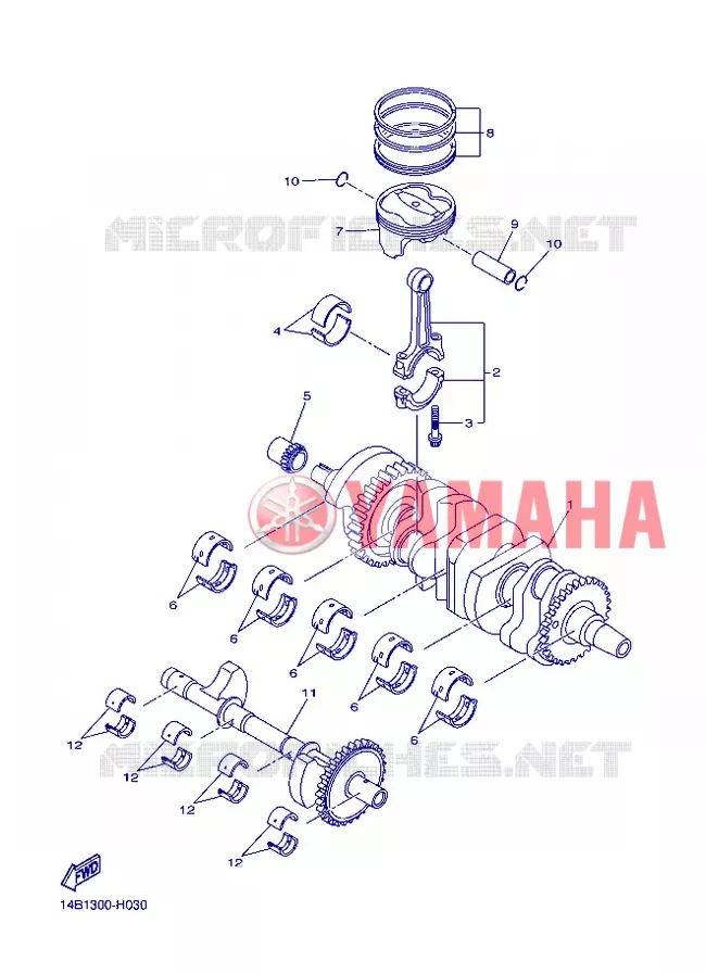 CRANKSHAFT / PISTON Yamaha MOTO 1000 2013 R1  YZF-R1