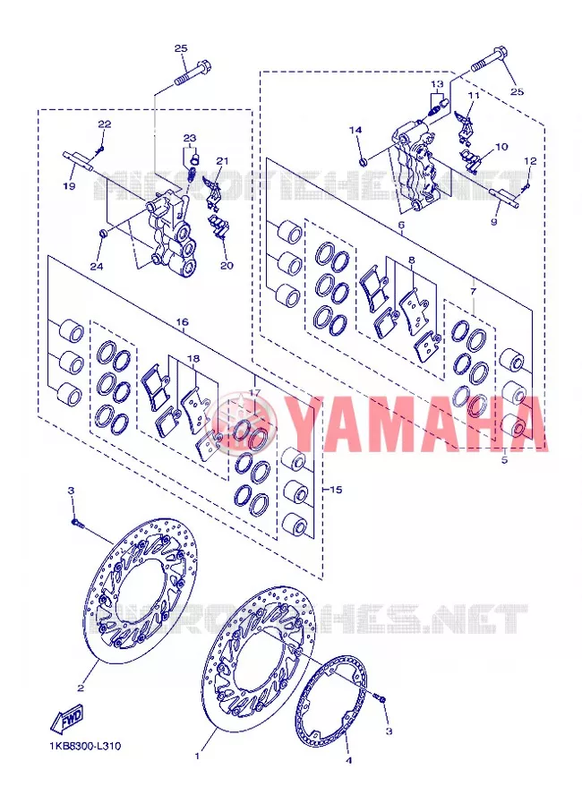 FRONT BRAKE CALIPER Yamaha MOTO 1000 2013 R1  YZF-R1