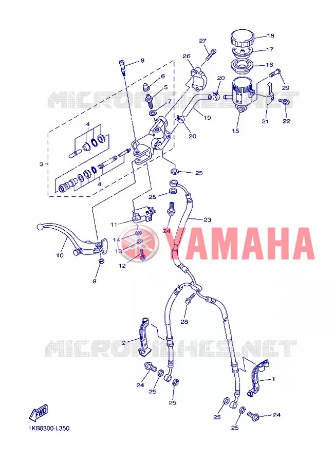 FRONT BRAKE MASTER CYLINDER Yamaha MOTO 1000 2013 R1  YZF-R1