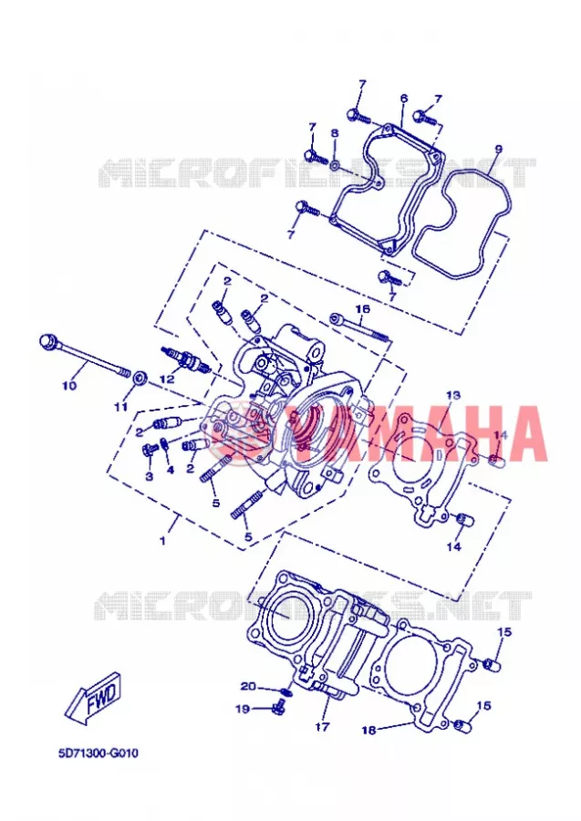 CYLINDER HEAD  Yamaha MOTO 125 2013 R125  YZF-R125