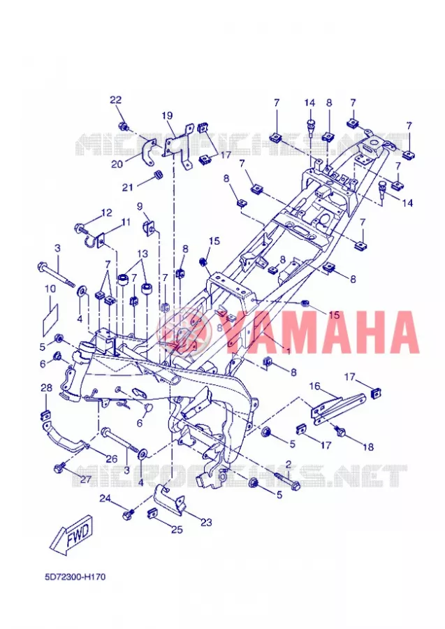 FRAME Yamaha MOTO 125 2013 R125  YZF-R125