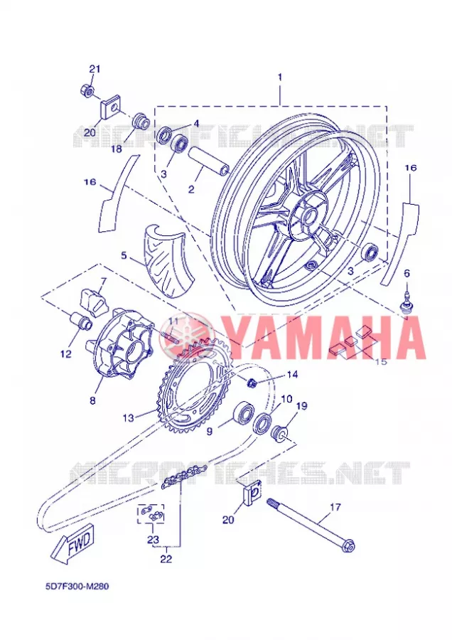REAR WHEEL Yamaha MOTO 125 2013 R125  YZF-R125