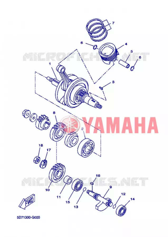 CRANKSHAFT / PISTON Yamaha MOTO 125 2013 R125  YZF-R125