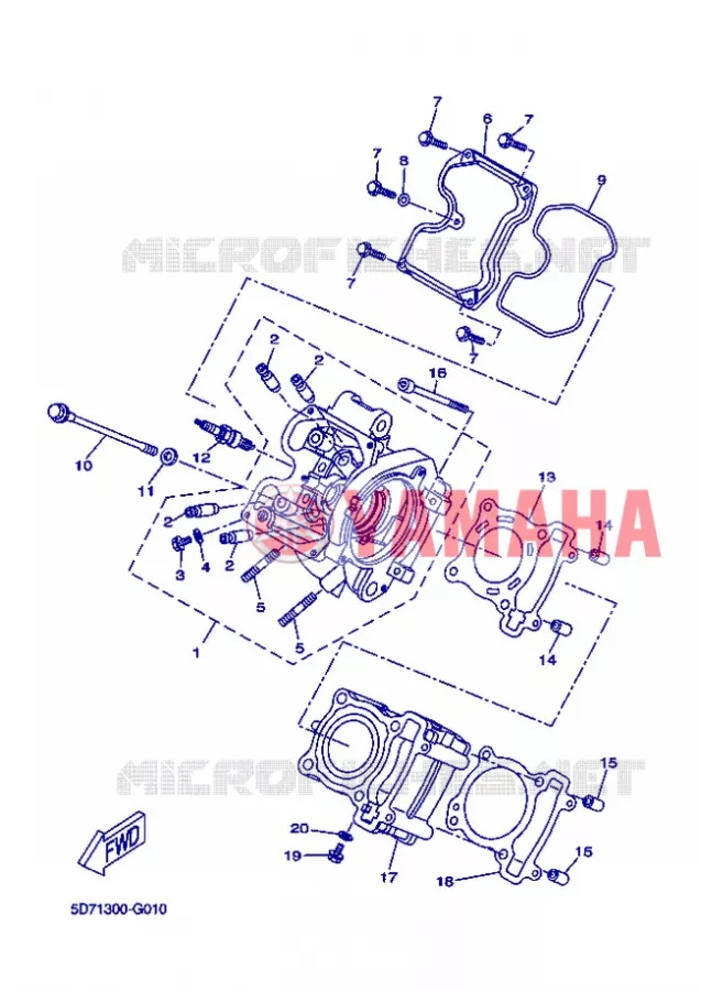 CYLINDER HEAD  Yamaha MOTO 125 2013 R125  YZF-R125