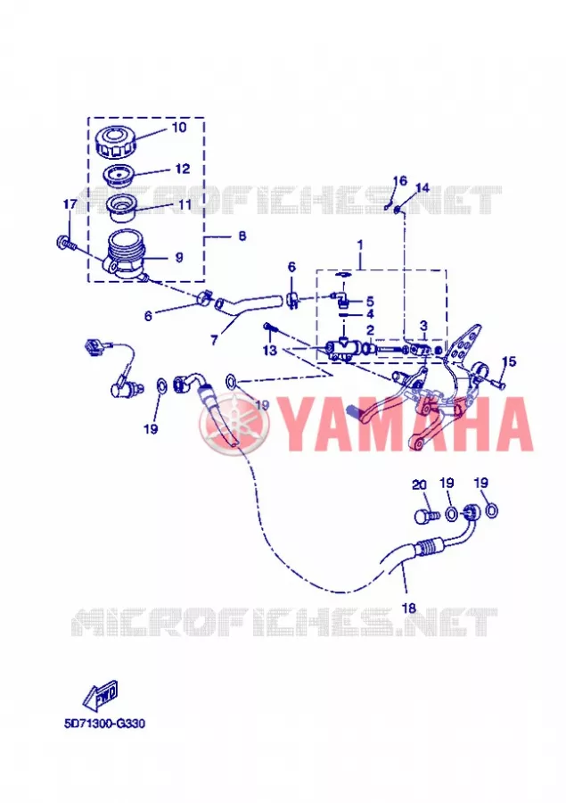 REAR BRAKE MASTER CYLINDER Yamaha MOTO 125 2013 R125  YZF-R125