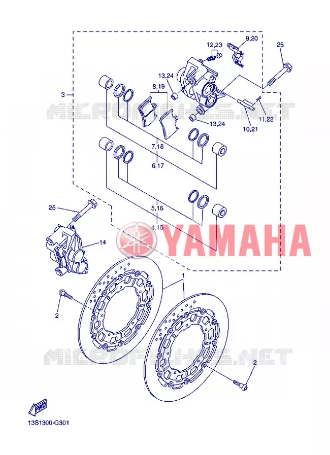 FRONT BRAKE CALIPER Yamaha MOTO 600 2013 R6  YZF-R6