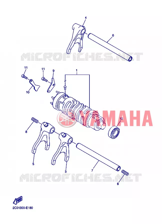 GEAR SHIFT SELECTOR DRUM / FORKS Yamaha MOTO 600 2013 R6  YZF-R6