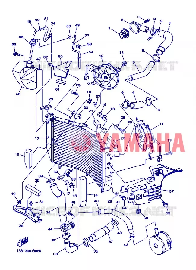 RADIATOR / HOSES Yamaha MOTO 600 2013 R6  YZF-R6