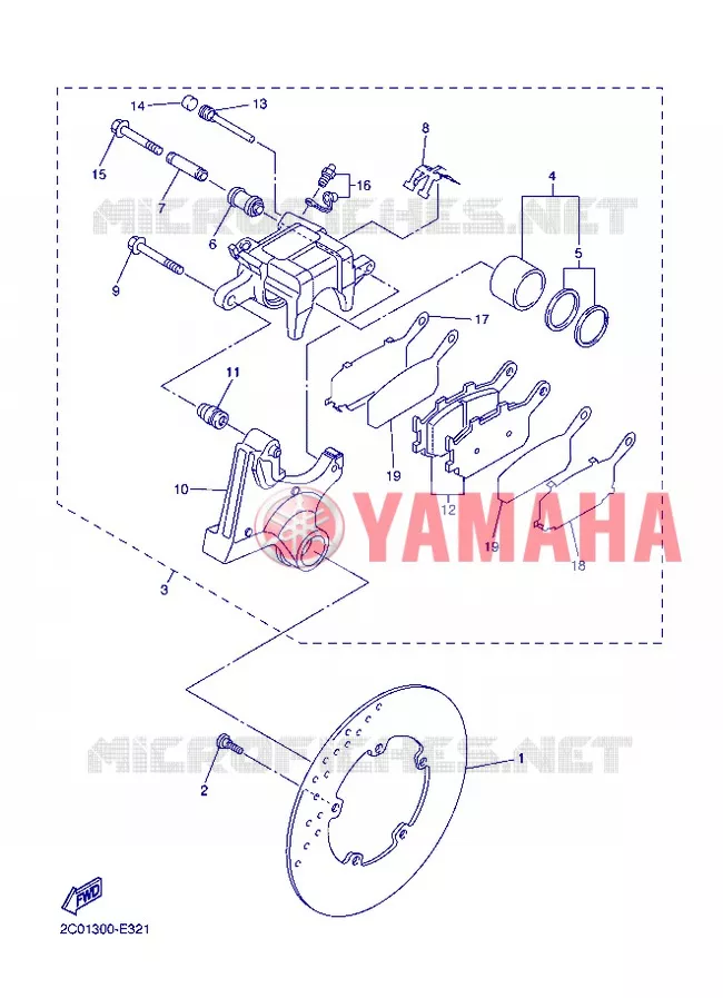 REAR BRAKE CALIPER Yamaha MOTO 600 2013 R6  YZF-R6